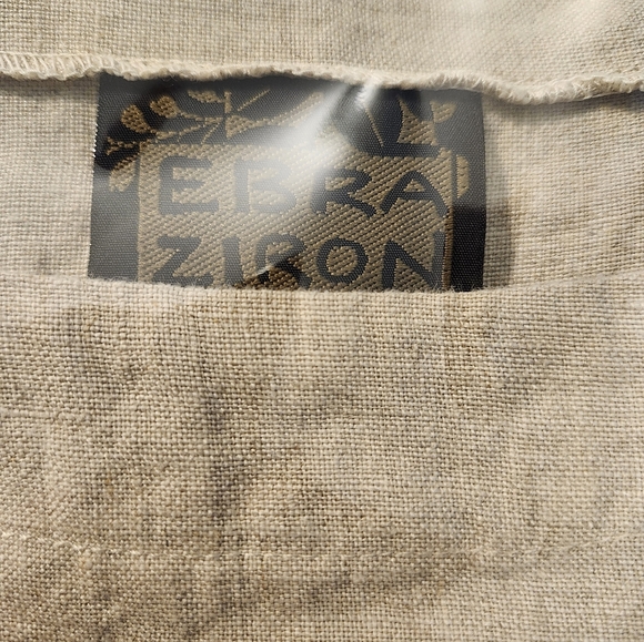 🇨Maiwa Handprints Studio,Minimalist Taupe Shift, 100% Linen Dress with Pockets - Picture 3 of 11